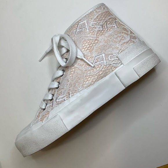 ASH Ghibly Lace High-Top Platform Sneakers in Pinksalt/White Size 5.5 - Picture 4 of 13